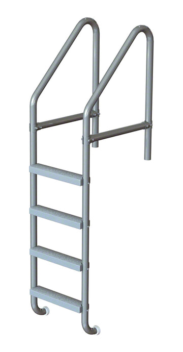 4-Step 30 Inch Wide Cross-Braced Heavy-Duty Ladder 1.50 x .120 Inch - Marine Grade