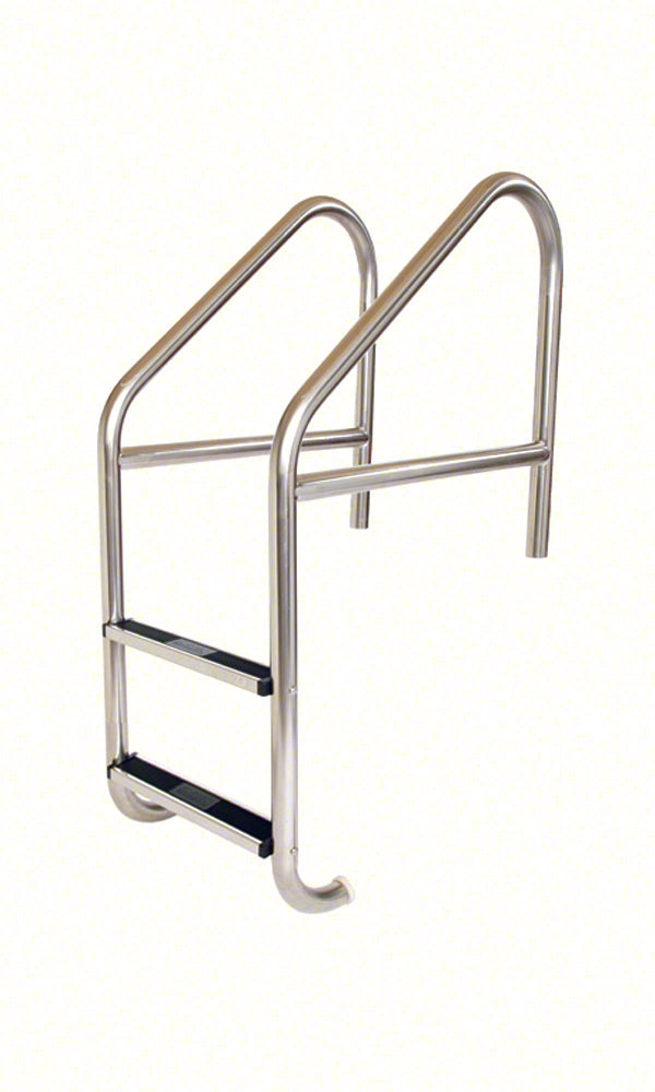 2-Step 23 Inch Wide Standard Cross-Braced Plus Commercial Ladder 1.90 x .145 Inch - Stainless Treads