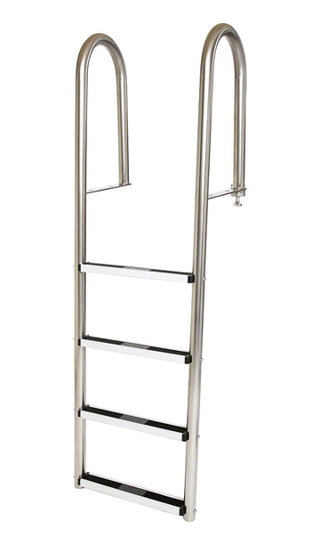 4-Step 12 Inch Wide Dock Ladder 1.90 x .065 Inch - Stainless Steel Treads