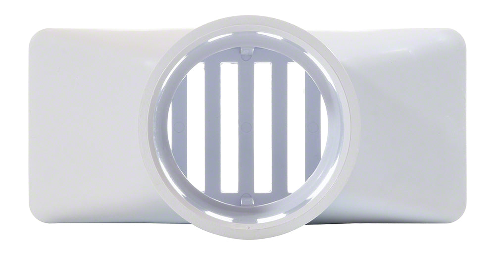Gutter Drain and Grate - 2 Inch Socket - 2-1/2 x 6 Inch - White