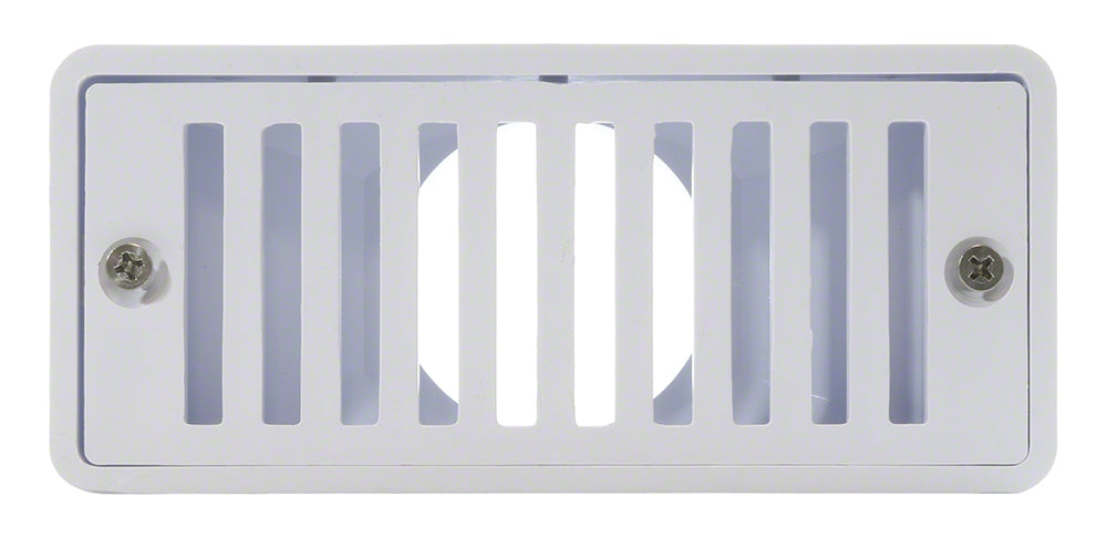 Gutter Drain and Grate - 2 Inch Socket - 2-1/2 x 6 Inch - White