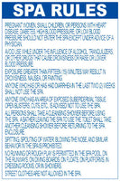 Indiana Spa Rules Sign - 24 x 36 Inches on Styrene Plastic