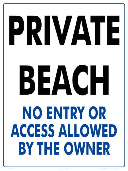 Private Beach Sign - 18x24 Inch
