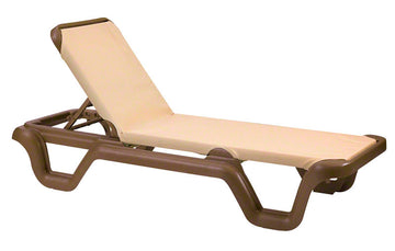 Marina Adjustable Sling Chaise Lounge - Khaki with Bronze Mist Frame (Must Order in Multiples of 2)