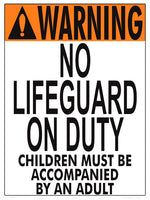 Iowa No Lifeguard (Wading Pool) - 18 x 24 Inches on Styrene Plastic