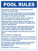 Montana Pool Rules Sign - 18 x 24 Inches on Heavy-Duty Aluminum (Customize or Leave Blank)