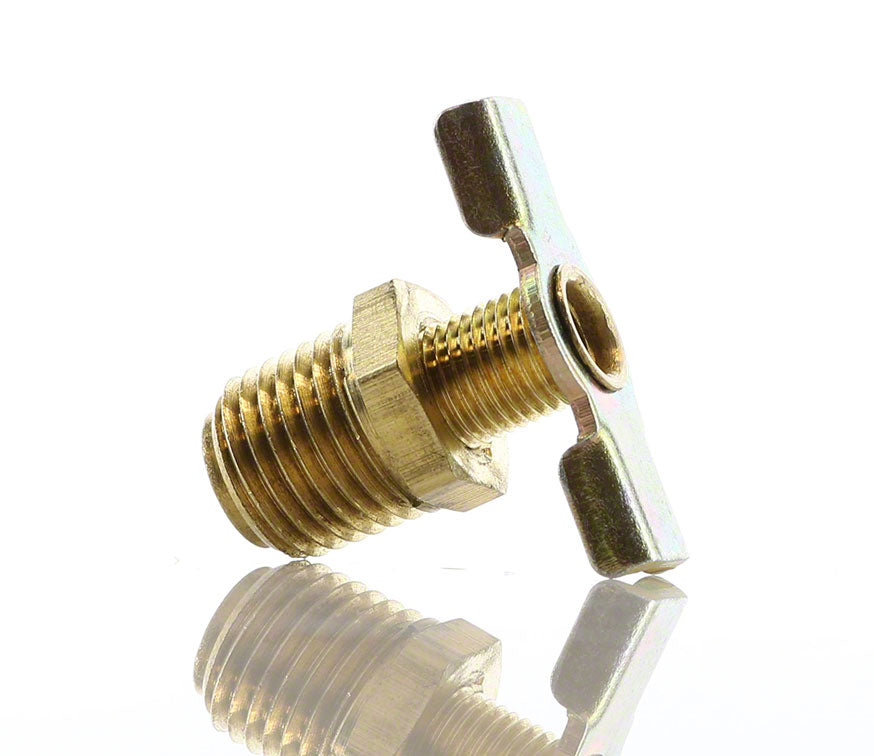 2 PCS Brass Air Compressor Drain Cock Ball Valve - 1/4 NPT Male Thread