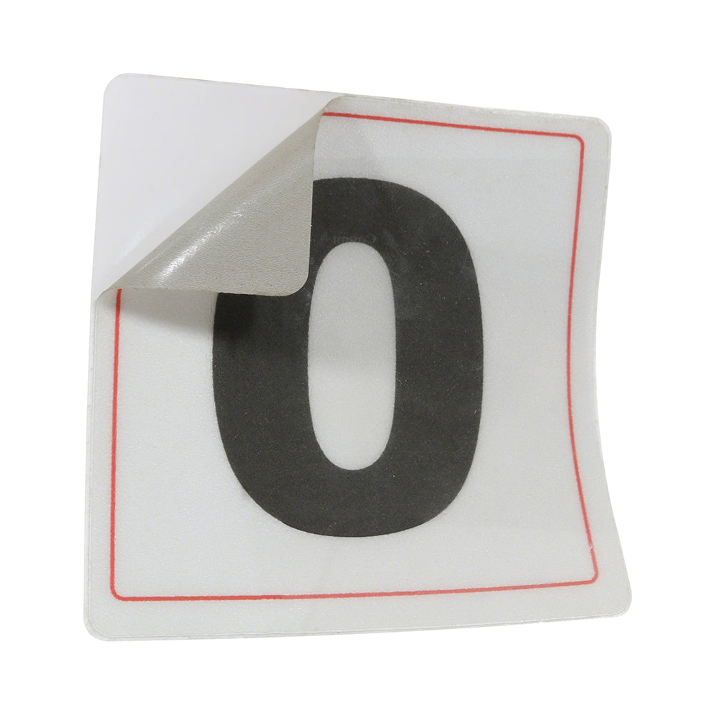 0 IN - Adhesive Depth Marker - 6 Inch x 6 Inch with 4 Inch Lettering