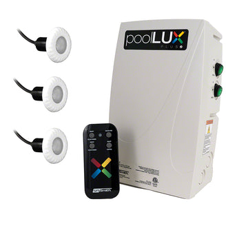 PoolLUX Plus2 Dual Transformer LED Kelo Lighting Kit With 3 Kelo RGB Lights and PoolLUX Plus2 System