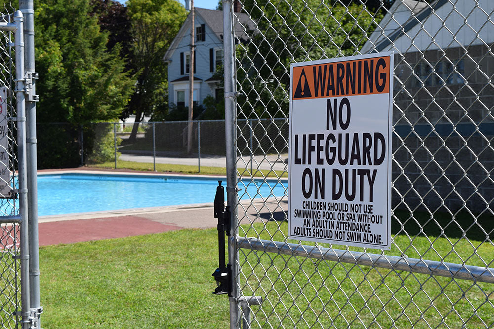 No Lifeguard Warning Sign (No Age Limit) - 18 x 24 Inches on Heavy-Duty Aluminum