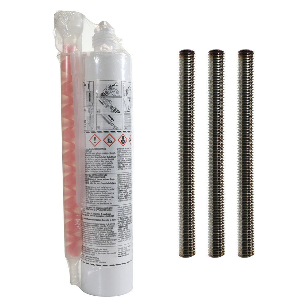 Diving Board Stand Anchoring Kit with Three 6x1/2 Inch Stainless Bolts