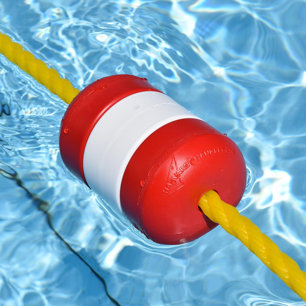 Pool Safety Rope and Float Kit - 25 Feet - 1/2 Inch Yellow Rope with 3 x 5 Inch Locking Floats