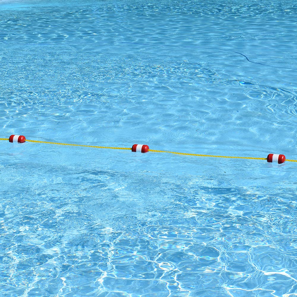 Pool Safety Rope and Float Kit - 30 Feet - 1/2 Inch Yellow Rope with 3 x 5 Inch Locking Floats