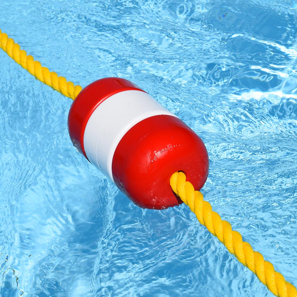 Pool Safety Rope and Float Kit - 40 Feet - 3/4 Inch Yellow Rope with 5 x 9 Inch Locking Floats