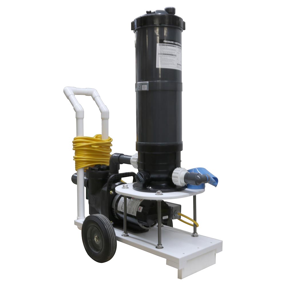1 HP Portable Pool Vacuum System - 150 SF Cartridge Filter - 115 Volts - 50 Foot Cord