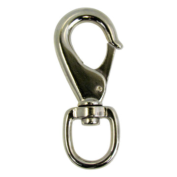 Marine Style Swivel Rope Hook for 3/4 Inch Rope - Nickel Plated Zinc