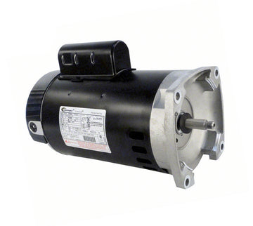 5 HP Pump Motor 56Y Square Flange - 1-Speed 208-230 Volts 60 Hz - Energy Effcient Full Rated - Black