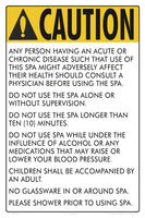 Missouri Spa Rules Caution Sign - 12 x 18 Inches on Styrene Plastic