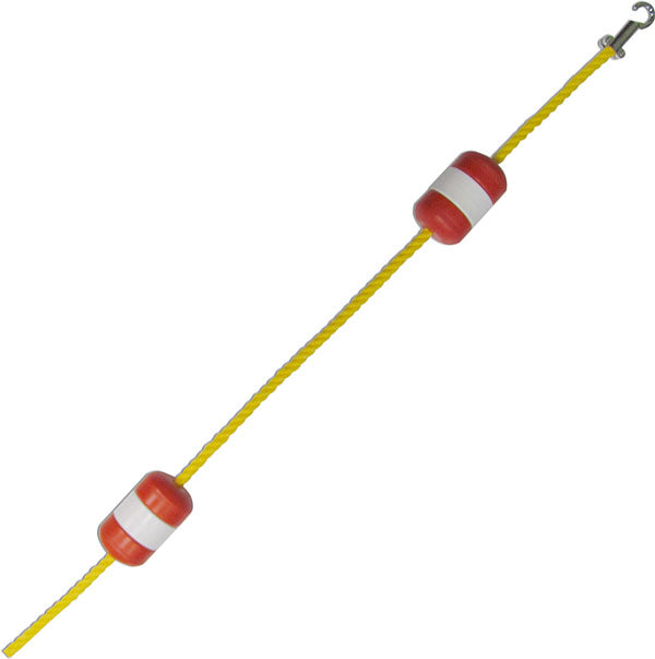 Pool Safety Rope and Float Kit - 50 Feet - 1/2 Inch Yellow Rope with 3 x 5 Inch Locking Floats