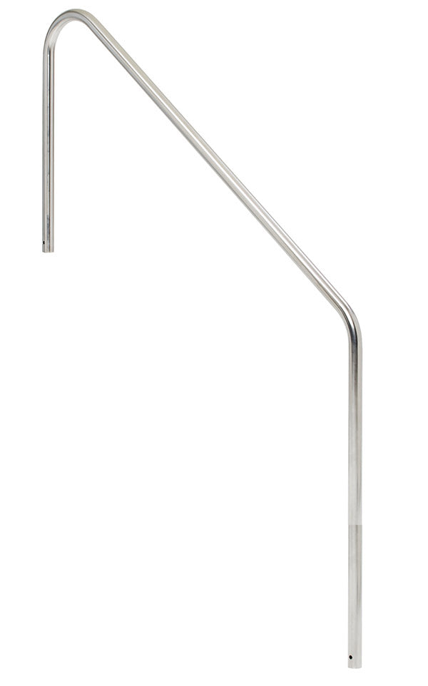 Stair Mounted 2-Bend 4 Foot Pool Hand Rail With 1 Foot Extension Front - 1.90 x .049 Inches - Marine Grade