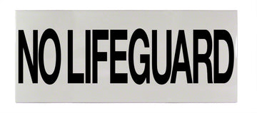 NO LIFEGUARD Message Ceramic Smooth Tile Depth Marker 12 Inch x 6 Inch with 4 Inch Lettering