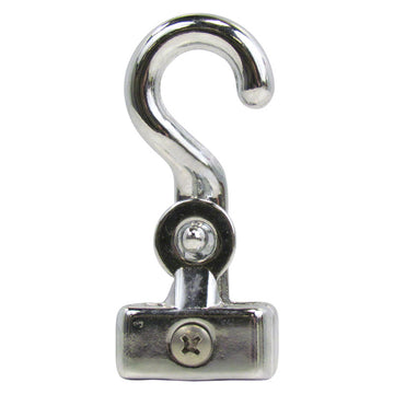 Loop Type Rope Hook for 3/8 or 1/2 Inch Rope - Chrome Plated Brass