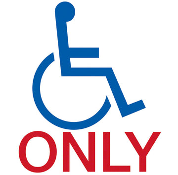 Handicap Only Symbol Decal Sign - 4 x 4 Inches on Adhesive Vinyl