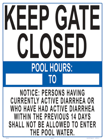 Keep Gate Closed and Diarrhea Notice Combination Sign - 18 x 24 Inches on Heavy-Duty Aluminum (Customize or Leave Blank)