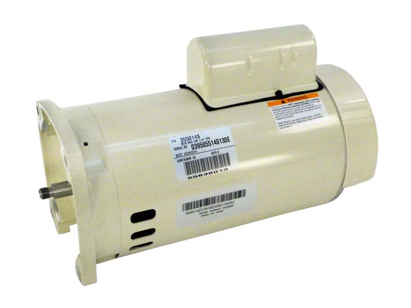 2-1/2 HP Pump Motor 56Y Square Flange - 2-Speed 1-Phase 230 Volts - Up-Rated - Almond
