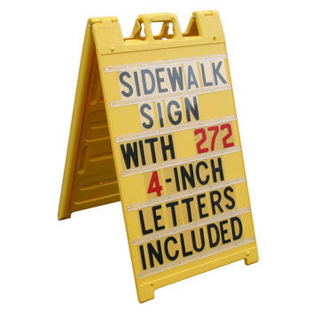 Plastic A-Frame Sidewalk Stand 24 x 36 Inches With Letters - Orange