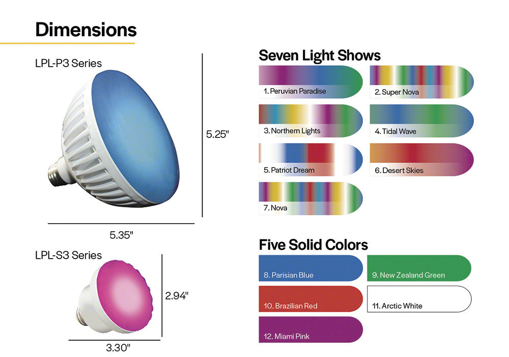 ColorSplash LED Pool Lamp RGBW - 120 Volts