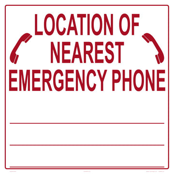 Texas Emergency Phone Location Sign- 18 x 18 Inches on Heavy-Duty Aluminum (Customize or Leave Blank)
