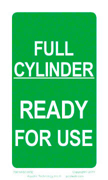 Full Cylinder Tag Sign - 03 x 05 Inches on Styrene Plastic - With Chain