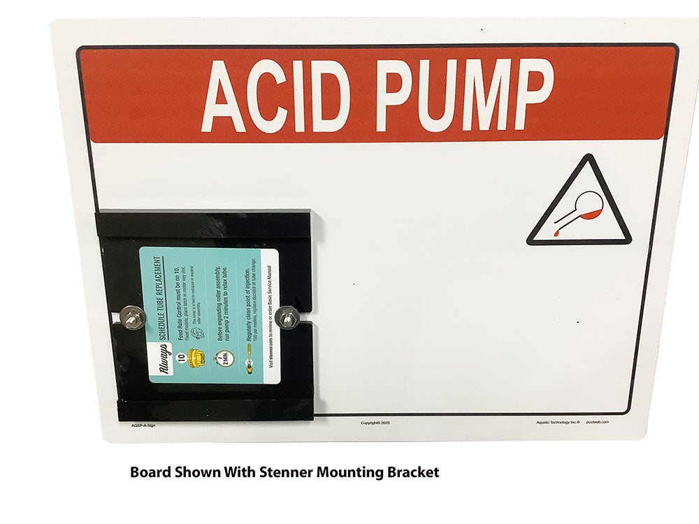 Stenner Acid Pump Mounting Board