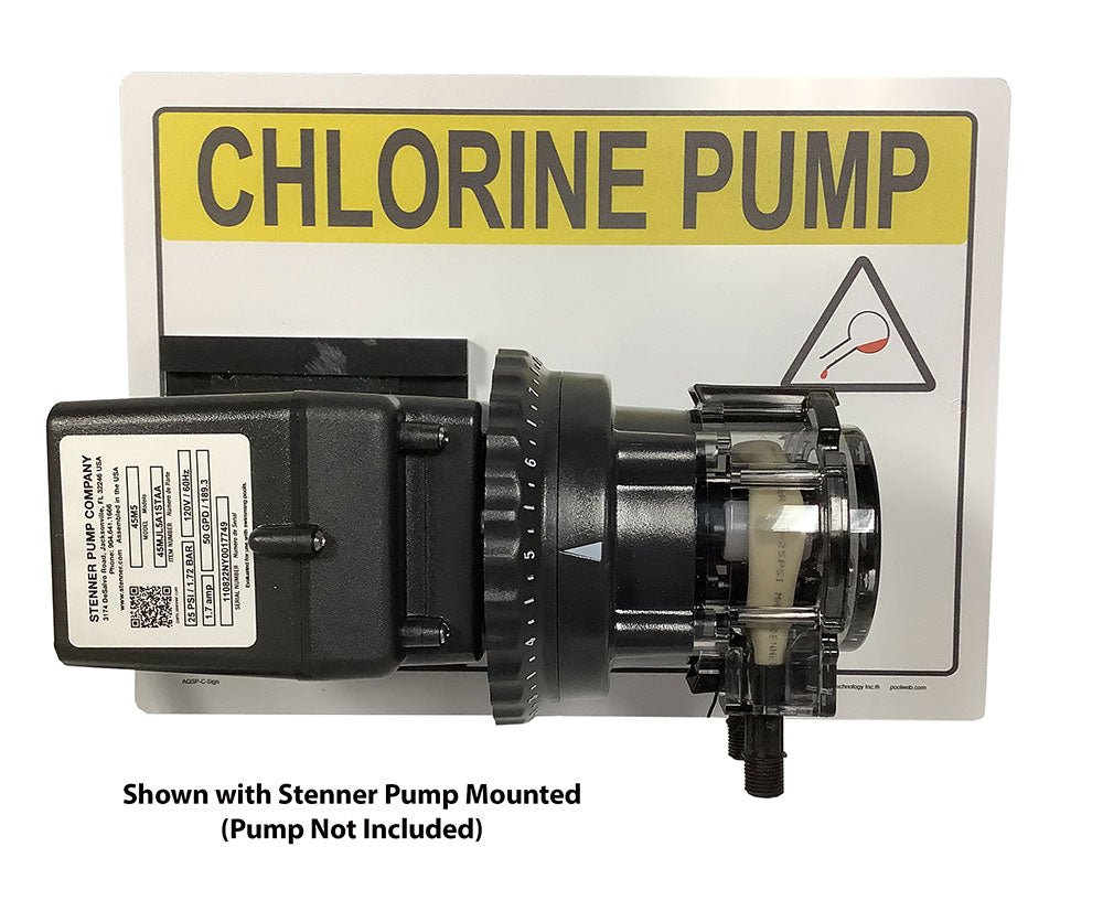 Stenner Chlorine Pump Mounting Board AQSPCSign