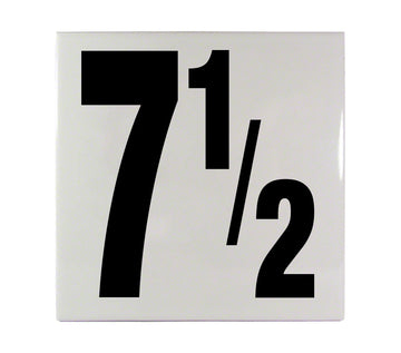 7 1/2 Ceramic Smooth Tile Depth Marker 6 Inch x 6 Inch with 5 Inch Lettering