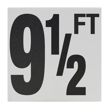 9 1/2 FT Ceramic Skid Resistant Tile Depth Marker 6 Inch x 6 Inch with 5 Inch Lettering