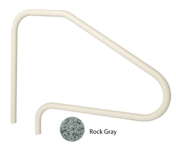 Deck Mounted 48 Inch Pool Stair Rail - 1.90 x .049 Inches - Powder Coated Rock Gray