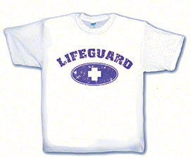 Lifeguard T-Shirt with Navy Colored Logo