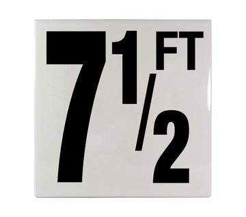 7 1/2 FT Ceramic Smooth Tile Depth Marker 6 Inch x 6 Inch with 5 Inch Lettering