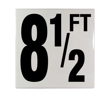 8 1/2 FT Ceramic Smooth Tile Depth Marker 6 Inch x 6 Inch with 5 Inch Lettering