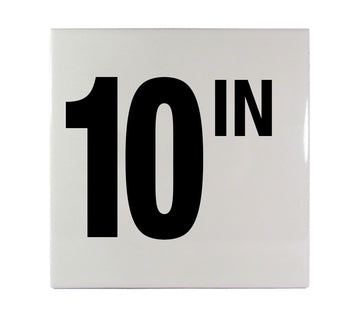 10 IN Ceramic Smooth Tile Depth Marker 6 Inch x 6 Inch with 4 Inch Lettering