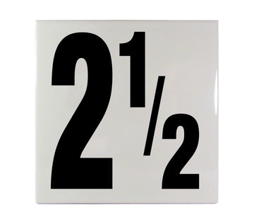 2 1/2 Ceramic Smooth Tile Depth Marker 6 Inch x 6 Inch with 5 Inch Lettering