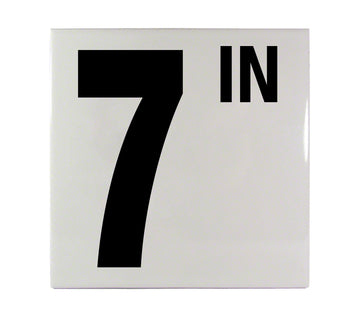 7 IN Ceramic Smooth Tile Depth Marker 6 Inch x 6 Inch with 5 Inch Lettering