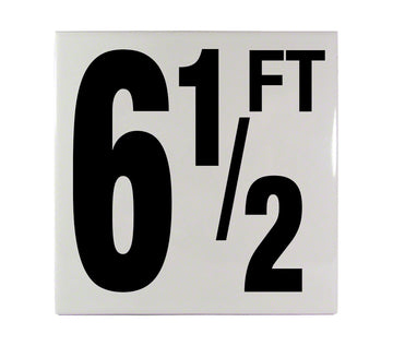 6 1/2 FT Ceramic Smooth Tile Depth Marker 6 Inch x 6 Inch with 5 Inch Lettering
