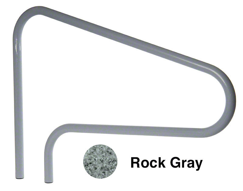Deck Mounted 51 Inch Pool Stair Rail - 1.90 x .049 Inches - Powder Coated Rock Gray