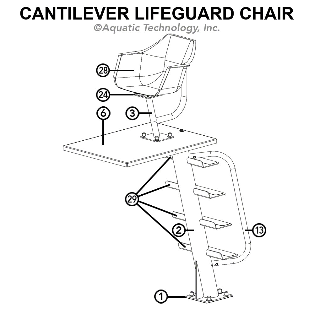 SR Smith Cantilever Lifeguard Chair Parts