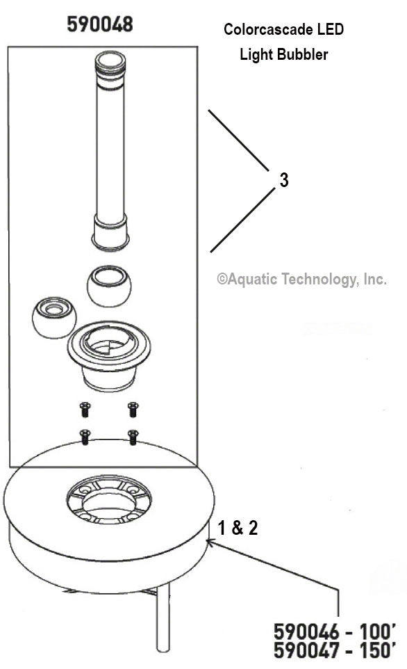 Pentair Colorcascade LED Light Bubbler Parts