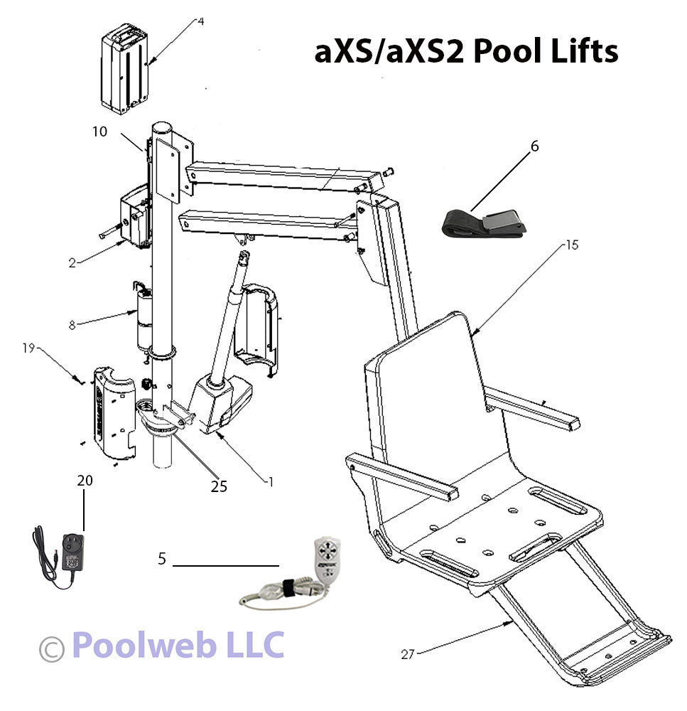 SR Smith AXS/AXS2 Pool Lift Parts