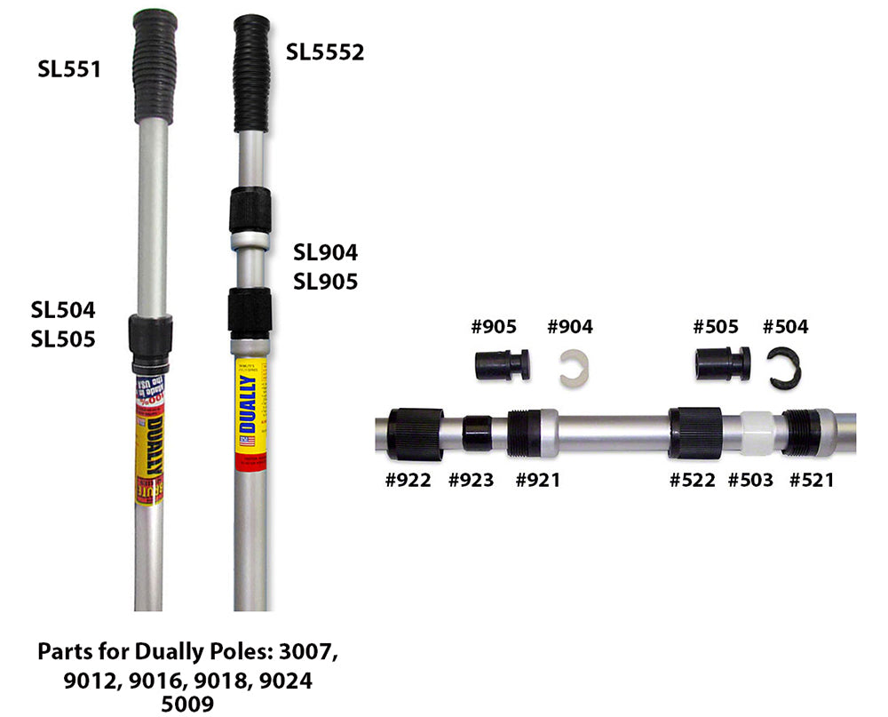 Skimlite Dually Pole Parts
